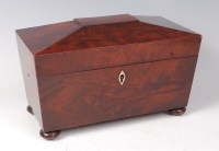 Lot 2195 - A circa 1830 mahogany tea caddy, of...