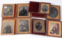 Lot 2205 - A collection of Victorian portrait ambrotypes,...