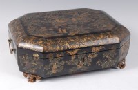 Lot 2216 - An early 19th century chinoiserie lacquered...