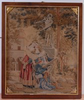 Lot 2218 - A 19th century needlework panel, depicting...