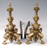 Lot 2252 - A pair of late 19th century brass and wrought...