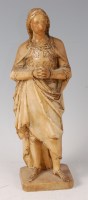 Lot 2255 - An 18th century carved alabaster figure,...