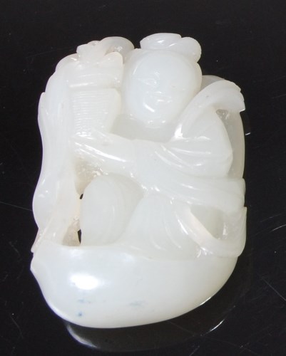 Lot 2267 - A 19th century Chinese pale jade carving of a...