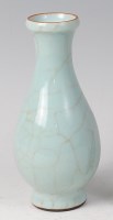 Lot 2290 - A Chinese celadon crackle glaze vase, of...