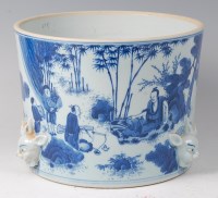 Lot 2292 - A Chinese stoneware blue and white jardiniere,...