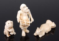 Lot 2309 - A Japanese late Meiji period carved ivory...