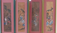 Lot 2330 - A set of four Chinese gouache studies on paper,...