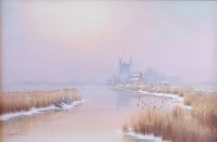 Lot 2367 - David Dane - The Norfolk Broads in winter at...