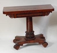 Lot 2445 - A William IV rosewood pedestal card table, on...