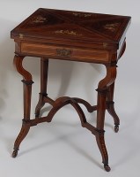 Lot 2457 - A Sheraton Revival rosewood and marquetry...