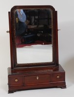 Lot 2465 - A George III mahogany dressing table mirror,...