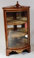 Lot 2468 - A Victorian figured walnut corner vitrine,...