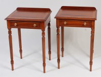 Lot 2475 - A pair of walnut and crossbanded ledgeback...