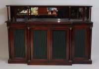 Lot 2480 - A Regency rosewood breakfront side cabinet,...