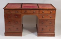 Lot 2497 - A mid-19th century mahogany kneehole desk,...