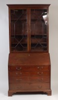 Lot 2509 - A George III mahogany bureau bookcase, the...