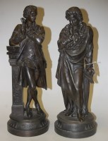 Lot 1 - A pair of early 20th century spelter figures...