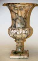 Lot 3 - An alabaster campagna shaped urn, h.36cm