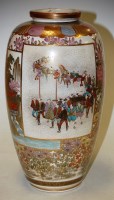 Lot 11 - A Japanese Meiji period satsuma vase, of good...