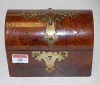 Lot 28 - A Victorian figured walnut and brass mounted...