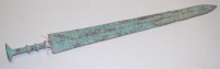 Lot 122 - A reproduction Chinese bronze dagger, 46cm