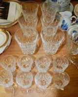 Lot 150 - A set of seven Waterford cut crystal wine...