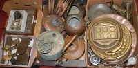 Lot 183 - Three boxes of miscellaneous metalwares to...