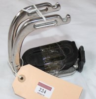 Lot 224 - Cottage Craft Peacock stirrup irons 4½'' with...