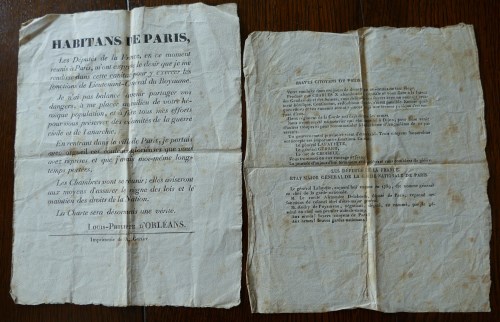Lot 2222 - Two handbills relating to the 1830 July...