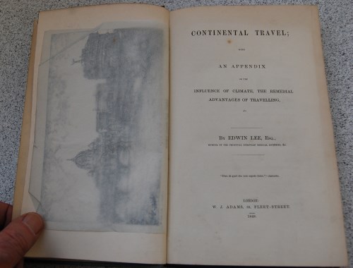 Lot 2240 - LEE Edwin, Continental Travel with an appendix...