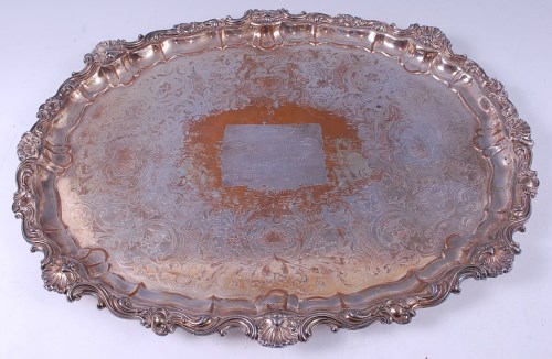 Lot 2247 - An Old Sheffield Plate tray, of oval form,...