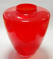 Lot 3 - A contemporary red glass vase, of good size, h....
