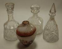 Lot 21 - A studio glass vase, together with three...