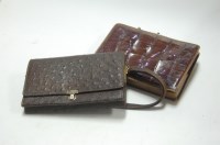 Lot 31 - A crocodile skin lady's handbag, and an...