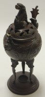 Lot 34 - A Japanese bronze koro and cover, 20th century