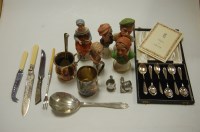 Lot 55 - A mixed lot to include plated tankards, bisque...