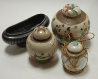 Lot 63 - Three Chinese porcelain ginger jars and covers...