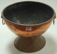 Lot 104 - A 19th century copper pedestal bowl having...