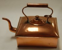 Lot 110 - A copper square kettle, of good size, circa...