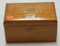 Lot 135 - A 19th century satin birch fitted tea caddy