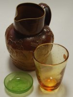 Lot 145 - A salt glazed stoneware hunting jug together...