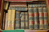 Lot 176 - A box of leather bound books including Gil...
