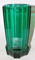 Lot 15 - A mid-20th century green tinted glass vase, of...