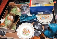 Lot 58 - A box of miscellaneous china and glassware, to...