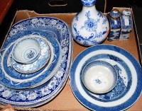 Lot 63 - Two Chinese export stoneware blue and white...