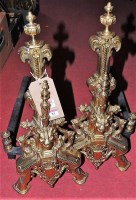 Lot 81 - A pair of late 19th century brass and wrought...