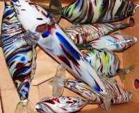 Lot 83 - A collection of eight Murano glass fish ornaments