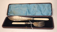 Lot 173 - A cased pair of late Victorian silver plated...