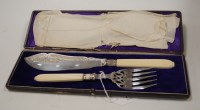 Lot 178 - A pair of Victorian silver plated fish servers,...