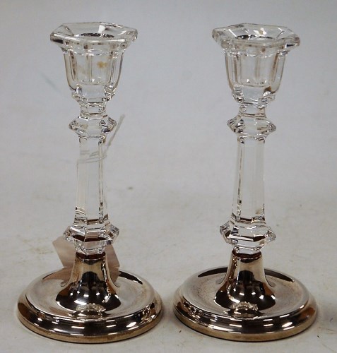 Lot 179 - A pair of contemporary cut glass table...